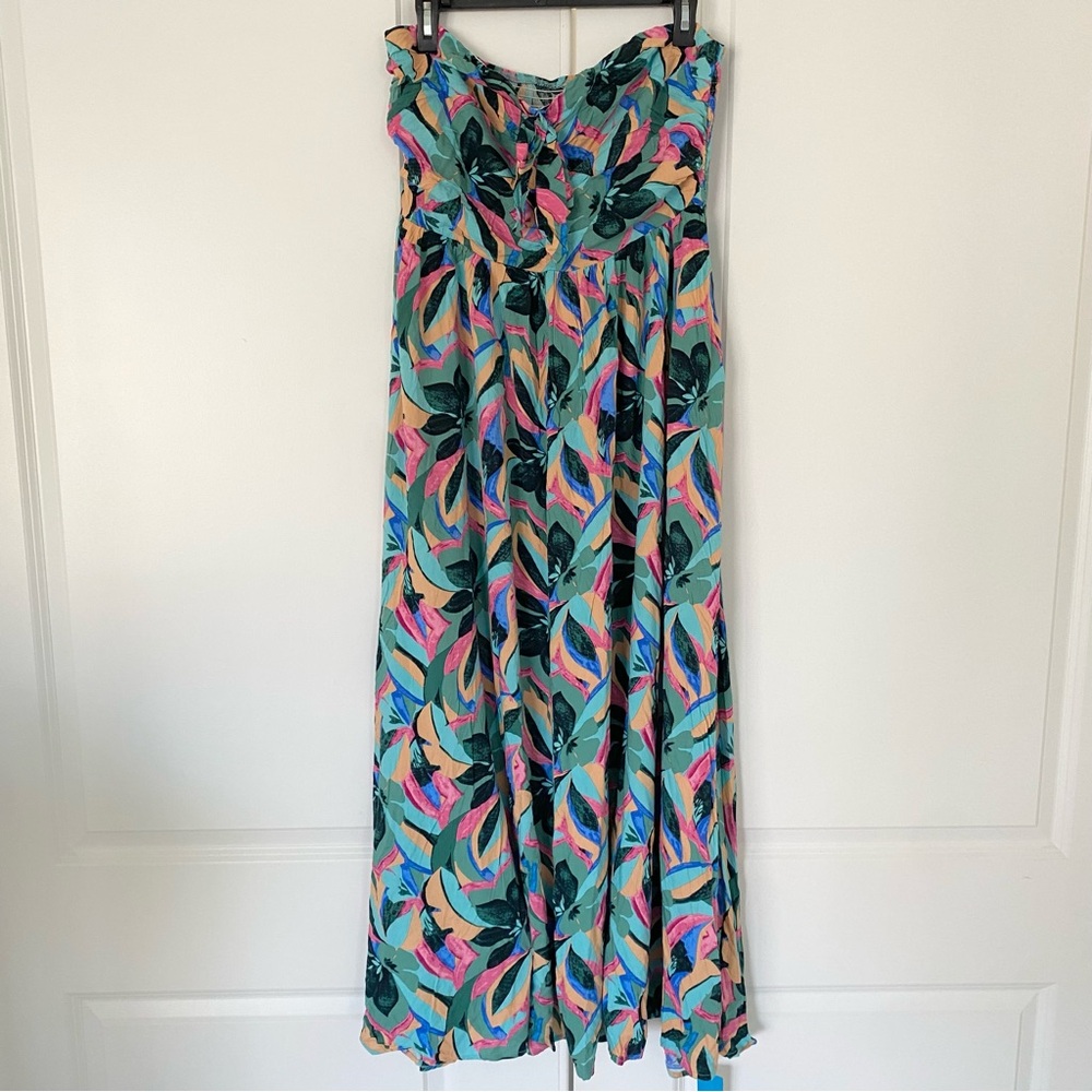 ~sold~NWT Cupshe Tropical Floral Strapless Maxi Dress, Sz XL